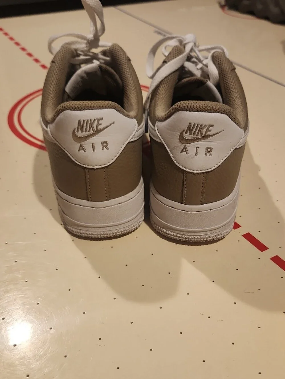 Nike Air Force 1 Low-Top Sneakers - Taupe & White